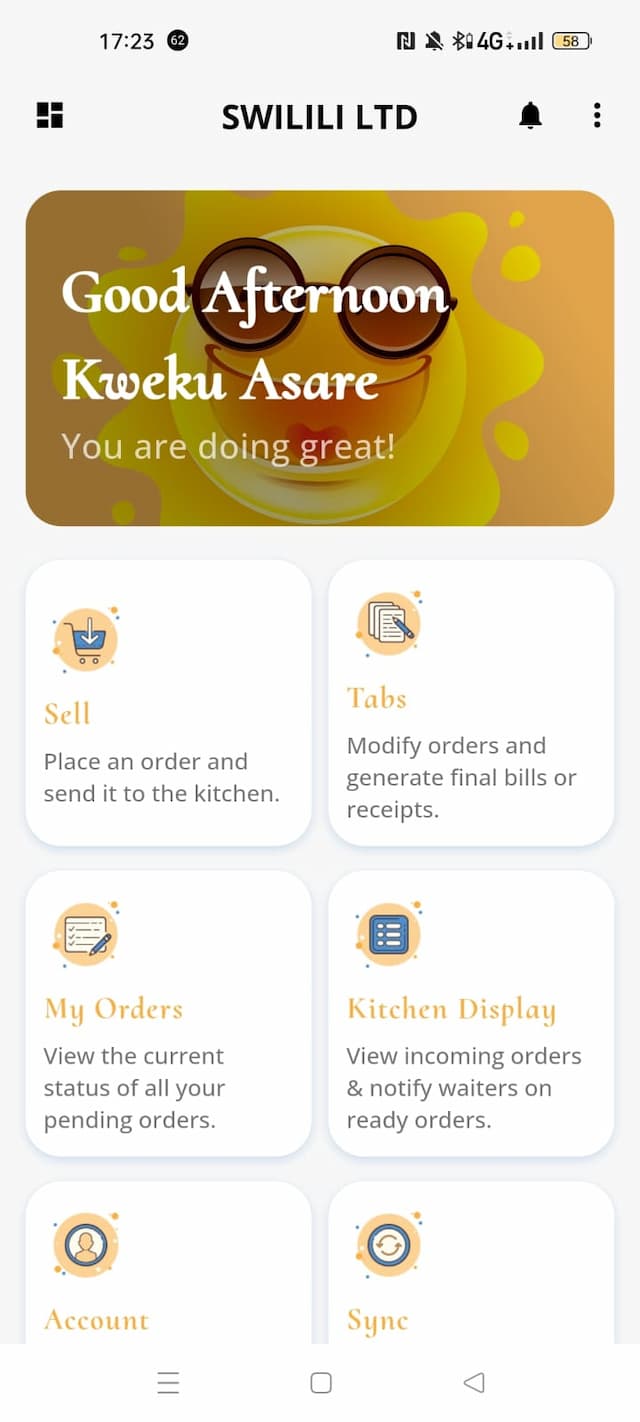 Digital Menu on Phone